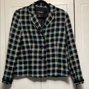 Requirements plaid blazer short lined jacket 8